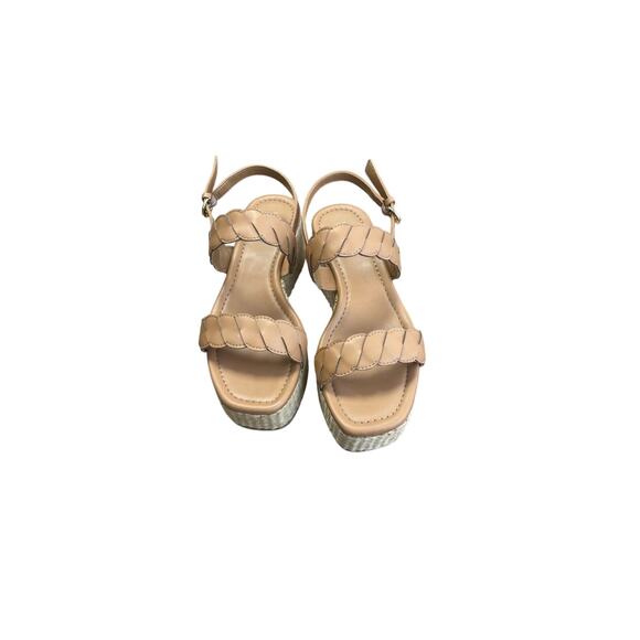 J. Crew Brown Leather Platform Sandal Sz 6 - Picture 1 of 3